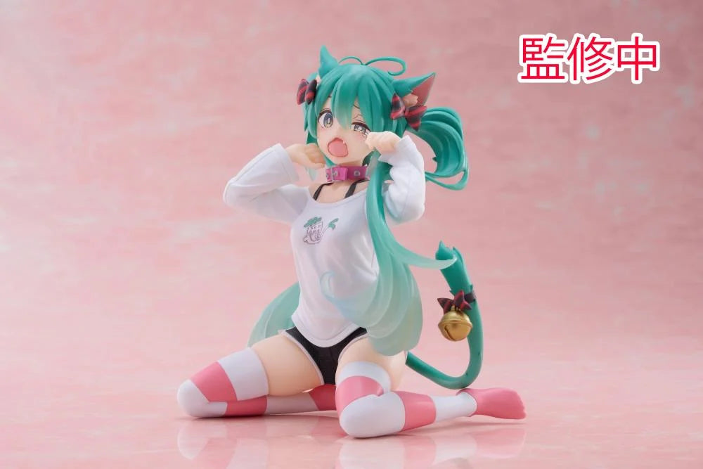 Vocaloid Desktop Cute Hatsune Miku (Nekomimi T-Shirt Ver.) Figure