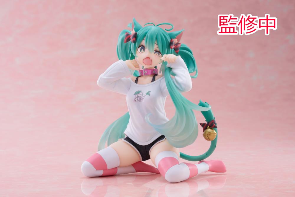 Vocaloid Desktop Cute Hatsune Miku (Nekomimi T-Shirt Ver.) Figure