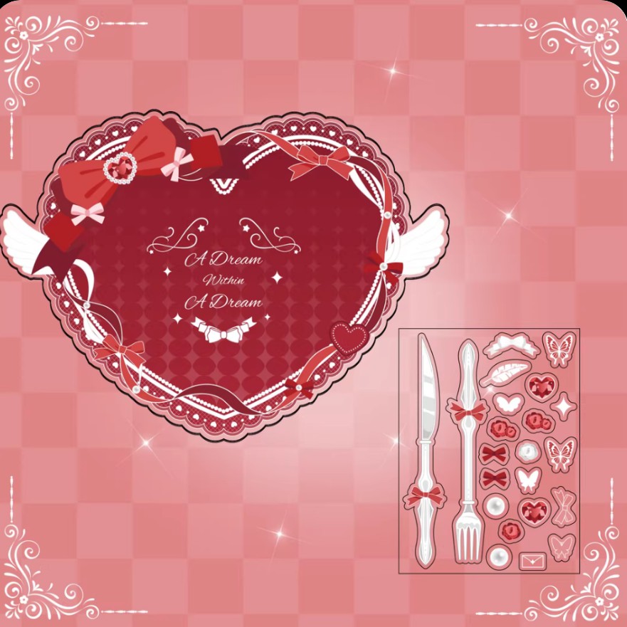 Red Acrylic Heart Display with Shaker Charms (14.5x10.4CM)