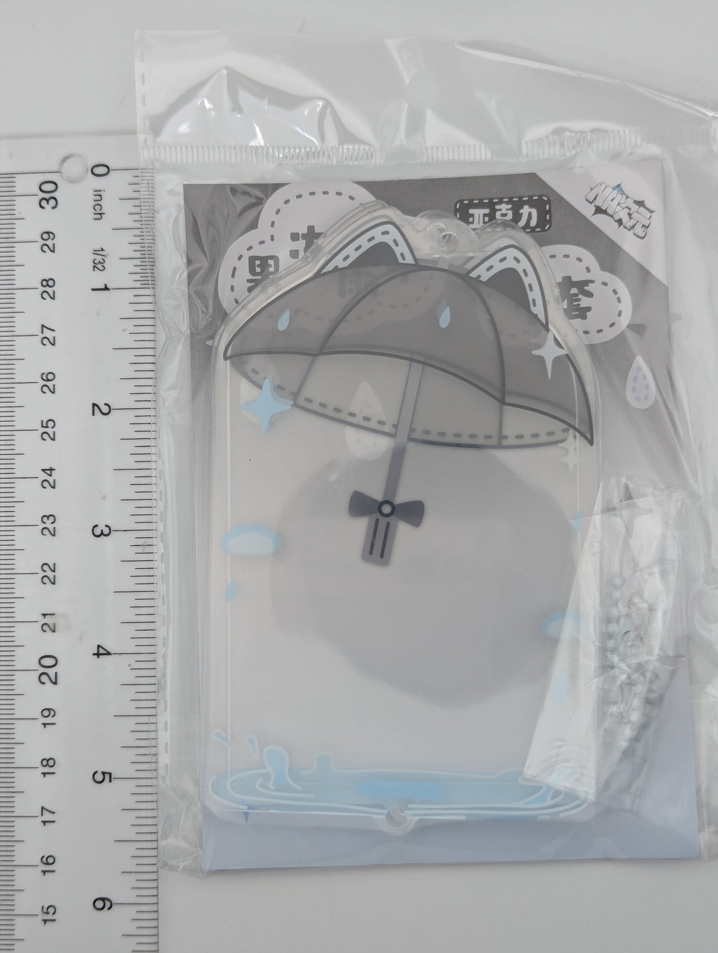 Black Acrylic Cat Umbrella Photocard Holder Keychain (9.2x6.0CM)