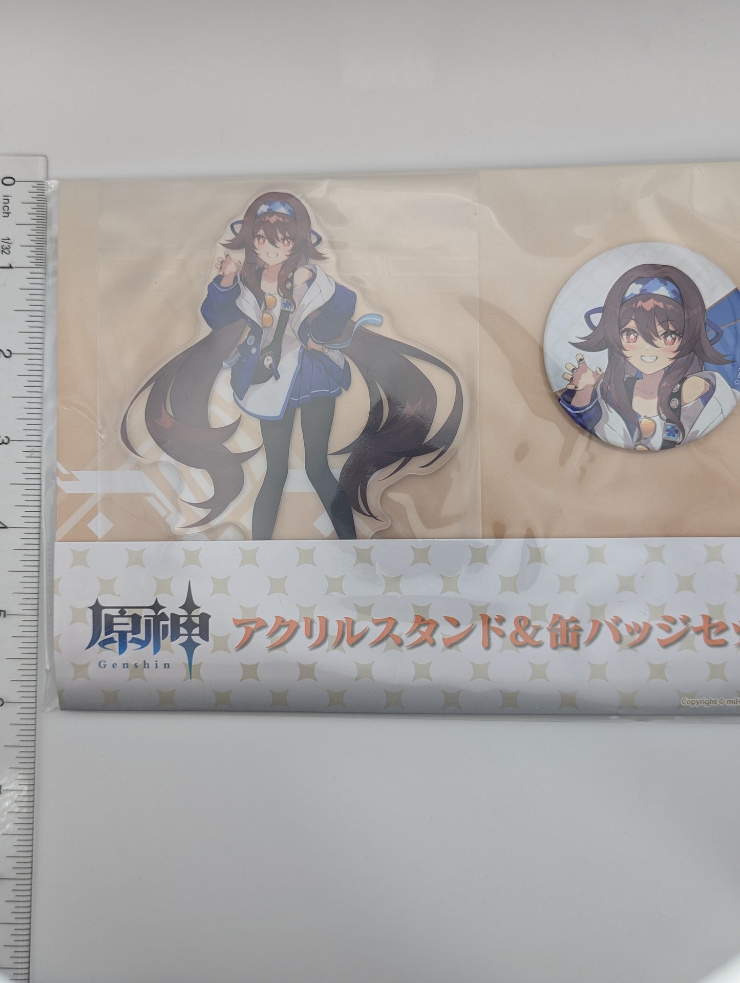 Hu Tao Genshin Impact Lawson Acrylic Stand & Can Badge Set