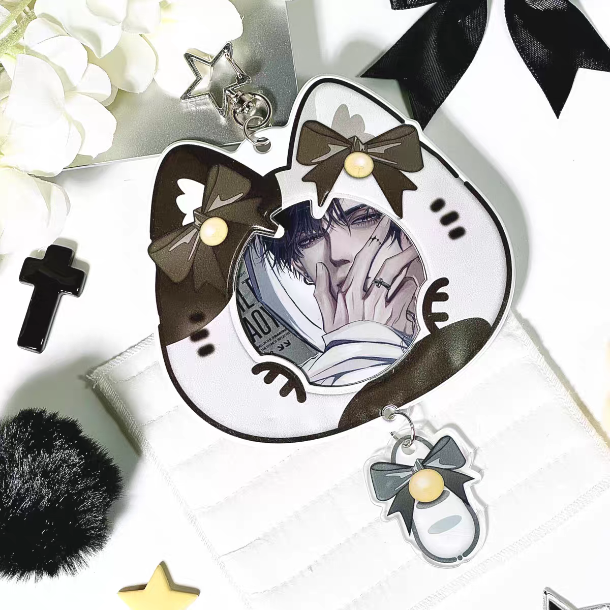 Black PVC Cat Badge Holder (5.8-7.5CM)