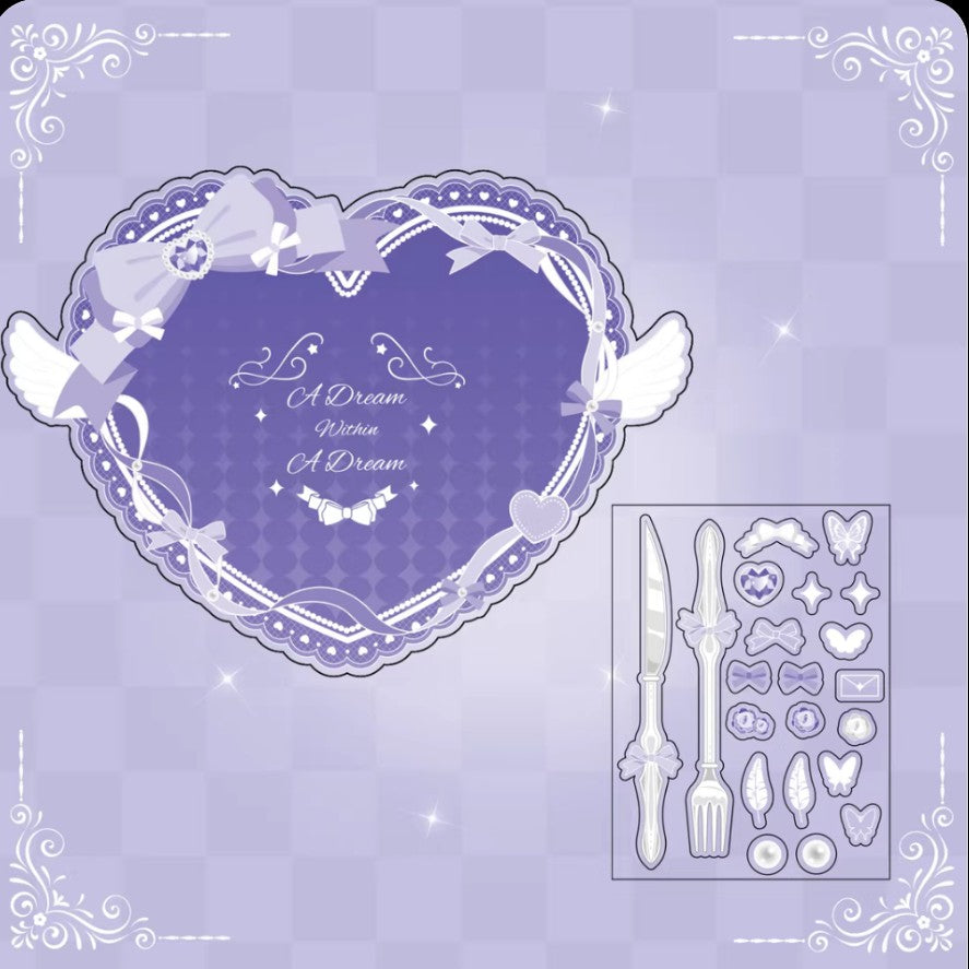 Purple Acrylic Heart Display with Shaker Charms (14.5x10.4CM)
