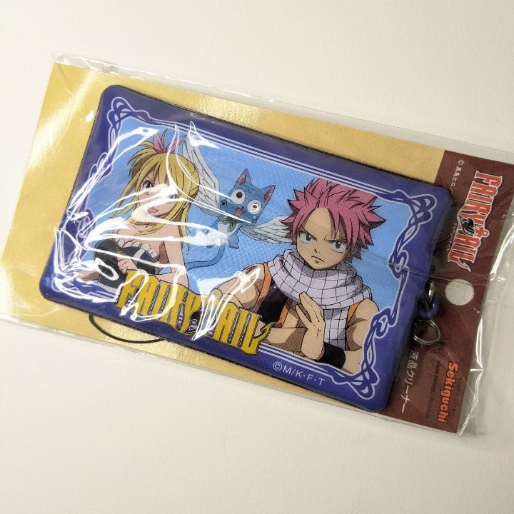 Lucy and Natsu and Happy Fairy Tail Puffy Strap Keychain