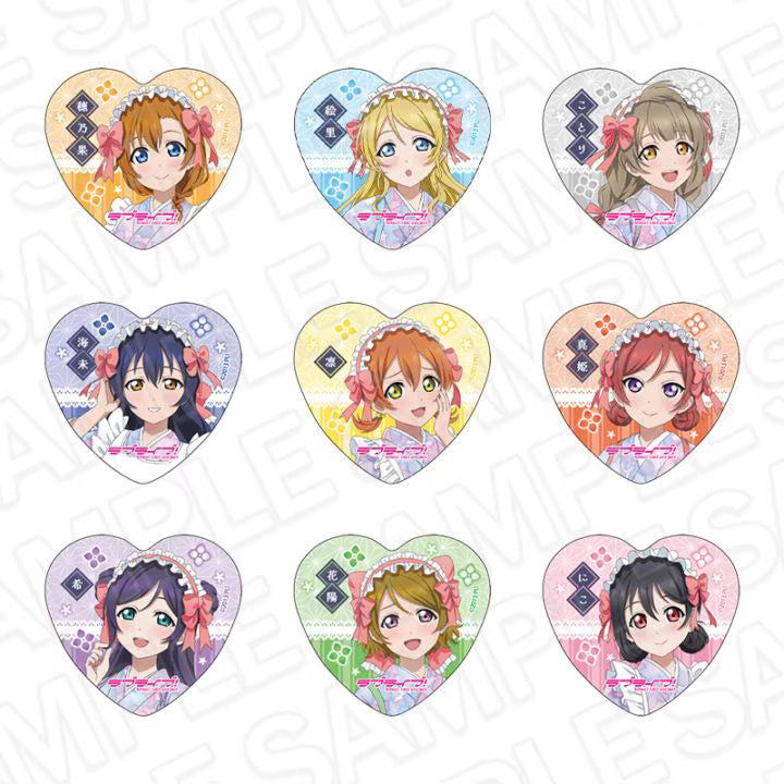 [PREORDER] u's Love Live x THE CHARA CAFÉ Tea House ver. Heart-Shaped Can Badges