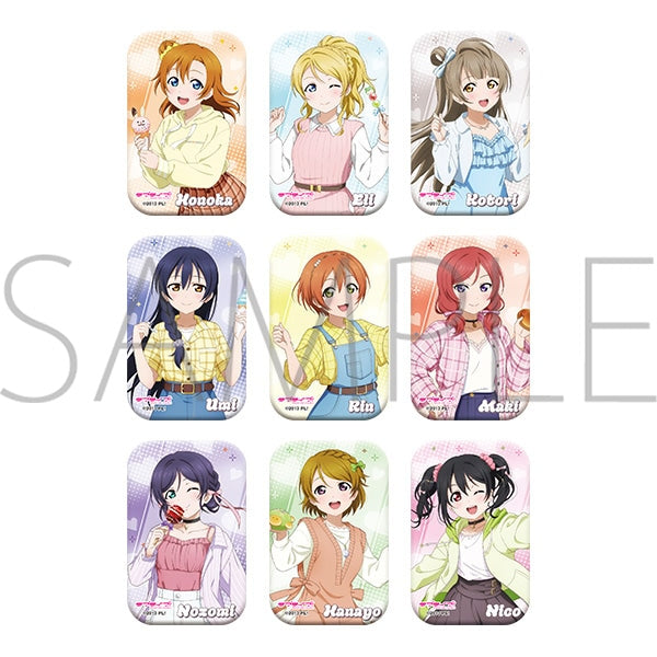 [PREORDER] u's x Aqours Love Live Leisure Festival Square Can Badge Blind Bags - u's