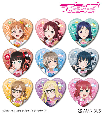 [PREORDER] Aqours Love Live! Sunshine!! Gyaru Ver. Heart Can Badges