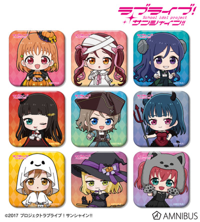[PREORDER] Aqours Love Live! Sunshine!! Gyaru Ver. Chibi Halloween Square Badges