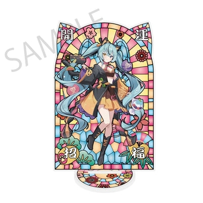 [PREORDER] Vocaloid x Maneki Neko x Midsummer Kumagaya Stained Glass Style Acrylic Stands