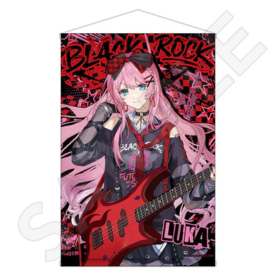 Megurine Luka Vocaloid Black Rock Band Tapestry