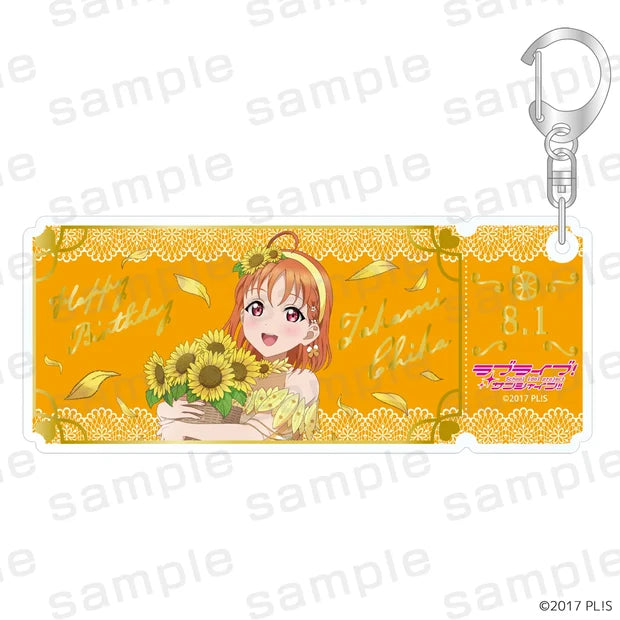[PREORDER] Love Live Summer Birthday Collection August Foil-Stamped Ticket Acrylic Keychains