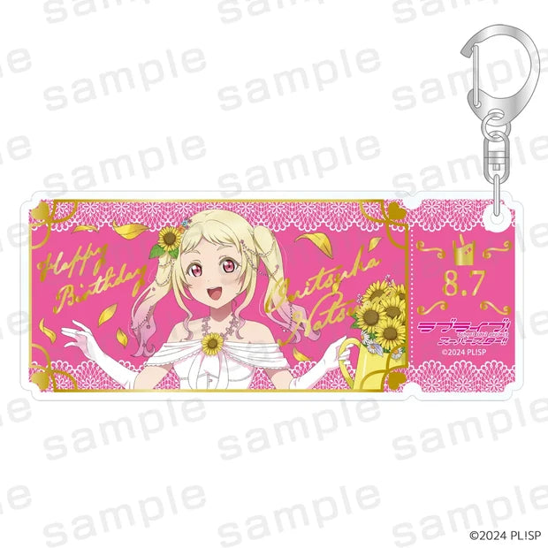 [PREORDER] Love Live Summer Birthday Collection August Foil-Stamped Ticket Acrylic Keychains
