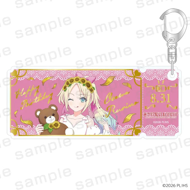 [PREORDER] Love Live Summer Birthday Collection August Foil-Stamped Ticket Acrylic Keychains