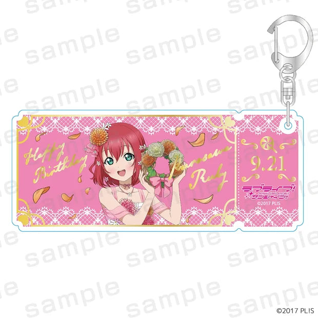 [PREORDER] Love Live Summer Birthday Collection September Foil-Stamped Ticket Acrylic Keychains