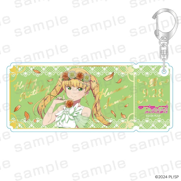 [PREORDER] Love Live Summer Birthday Collection September Foil-Stamped Ticket Acrylic Keychains