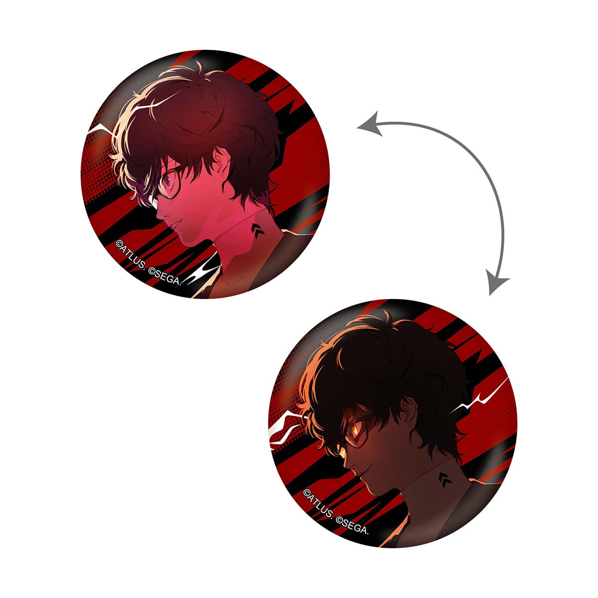 [PREORDER] Persona 30th Anniversary Protagonists Shadows Lenticular Can Badges