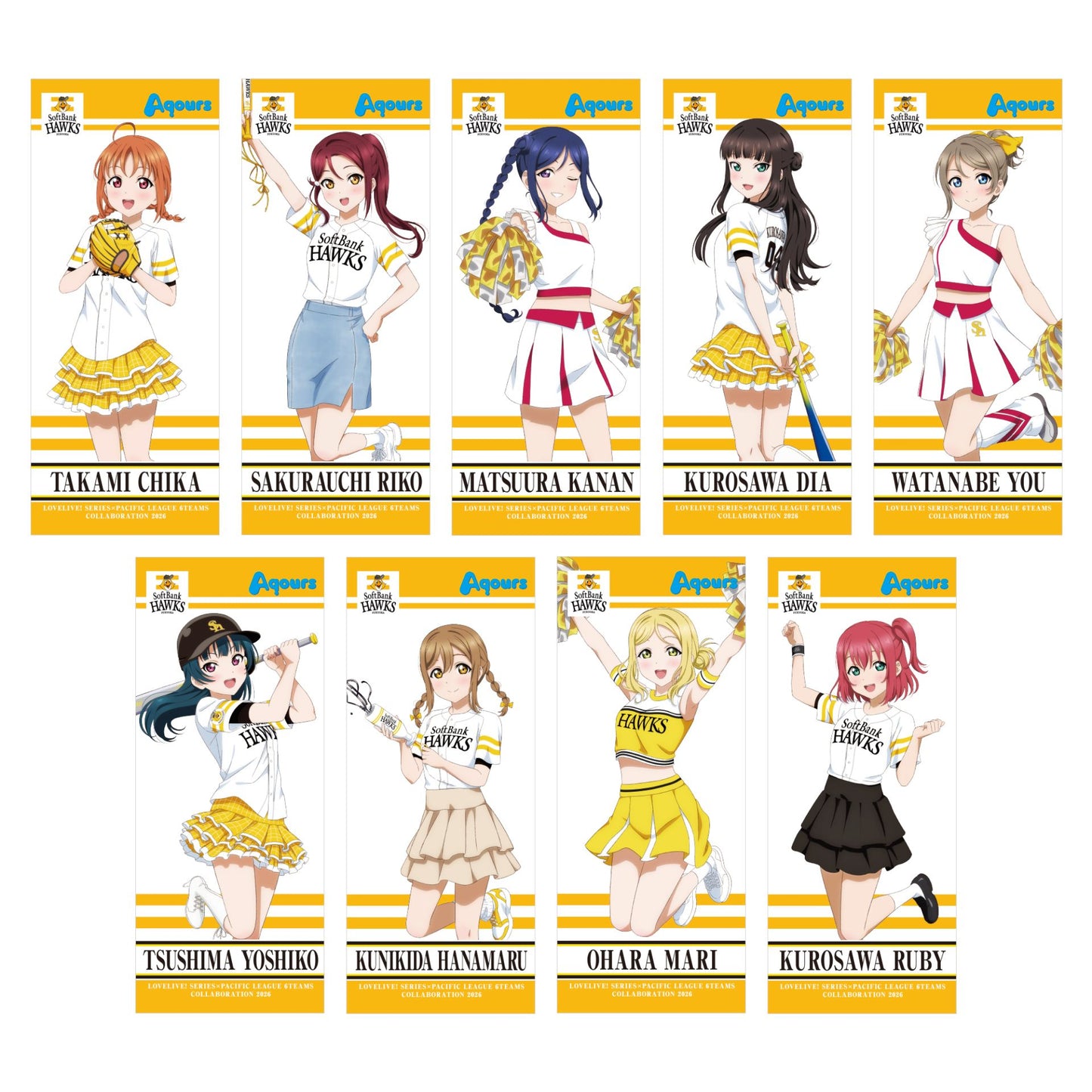 [PREORDER] Aqours x SoftBank Hawks Love Live Pacific League Cheer Towels