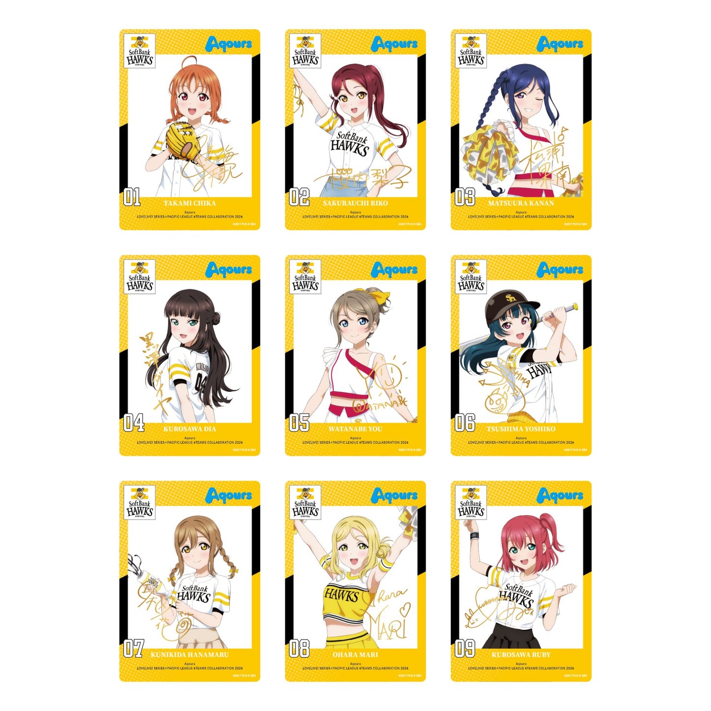 [PREORDER] Aqours x SoftBank Hawks Love Live Pacific League Random Clear Cards