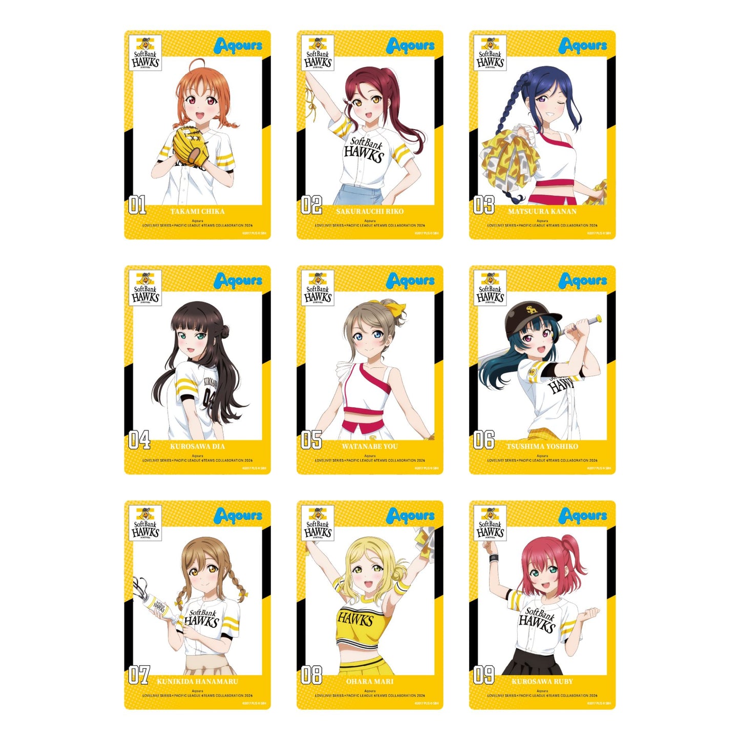 [PREORDER] Aqours x SoftBank Hawks Love Live Pacific League Random Clear Cards