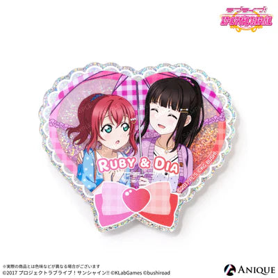 [PREORDER] Aqours Love Live UR Pair Glitter Acrylic Badges