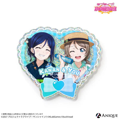 [PREORDER] Aqours Love Live UR Pair Glitter Acrylic Badges