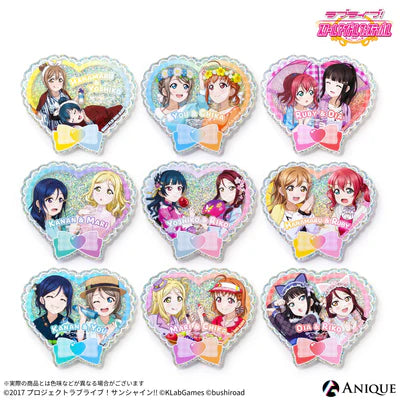 [PREORDER] Aqours Love Live UR Pair Glitter Acrylic Badges