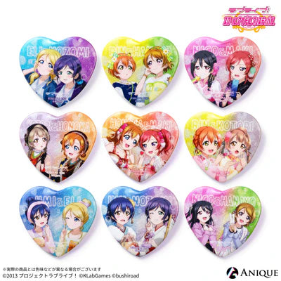 [PREORDER] u's Love Live UR Pair Heart-Shaped Glitter Badges (Random Pack / Box)