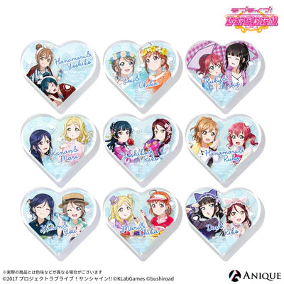 [PREORDER] Aqours Love Live UR Pair Heart-shaped Mini Acrylic Blocks (Random Pack / Box)
