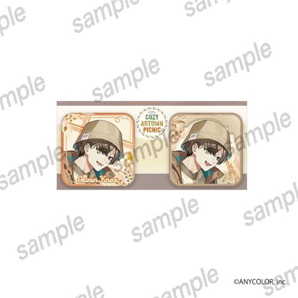 [PREORDER] Nijisanji EN x Manekineko Cozy Autumn Picnic Square Can Badge Sets