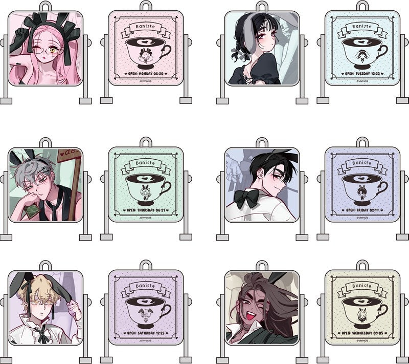 [PREORDER] ALIEN STAGE x Aniplus Cafe Signboard-Shaped Light Keychain Blind Bags