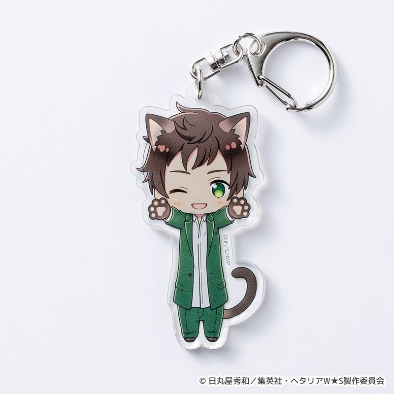 [PREORDER] Hetalia World Stars Stretching Cat Acrylic Keychains