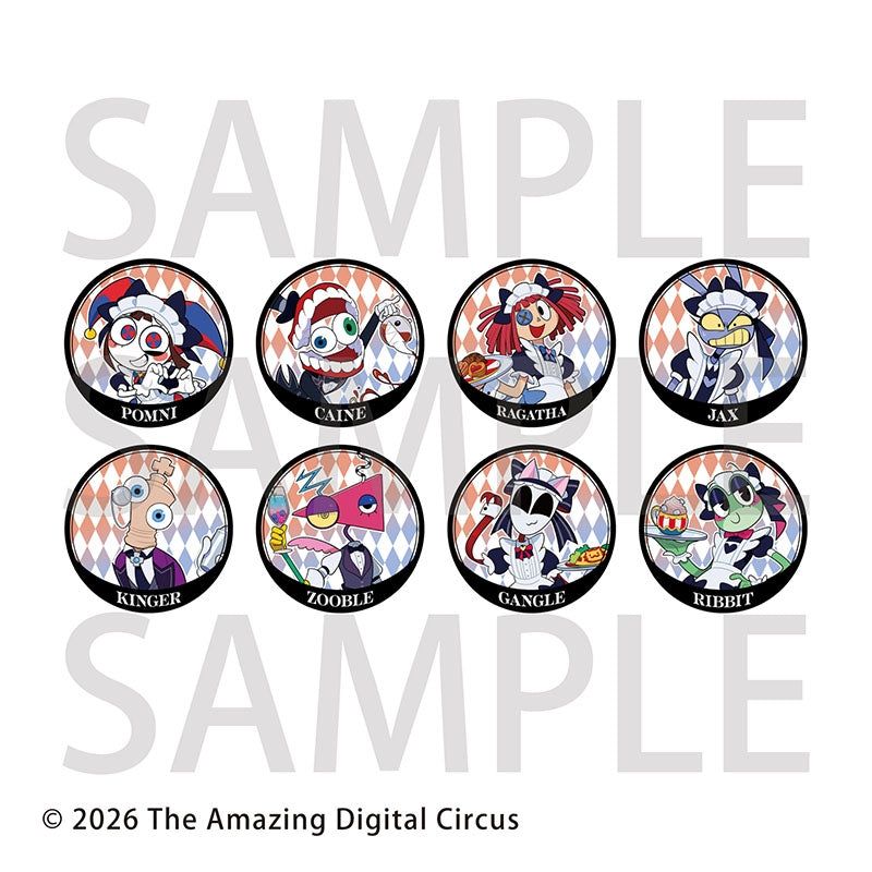 [PREORDER] The Amazing Digital Circus Animate Cafe Maid & Butler ver. Glitter Can Badge Blind Bags Set A