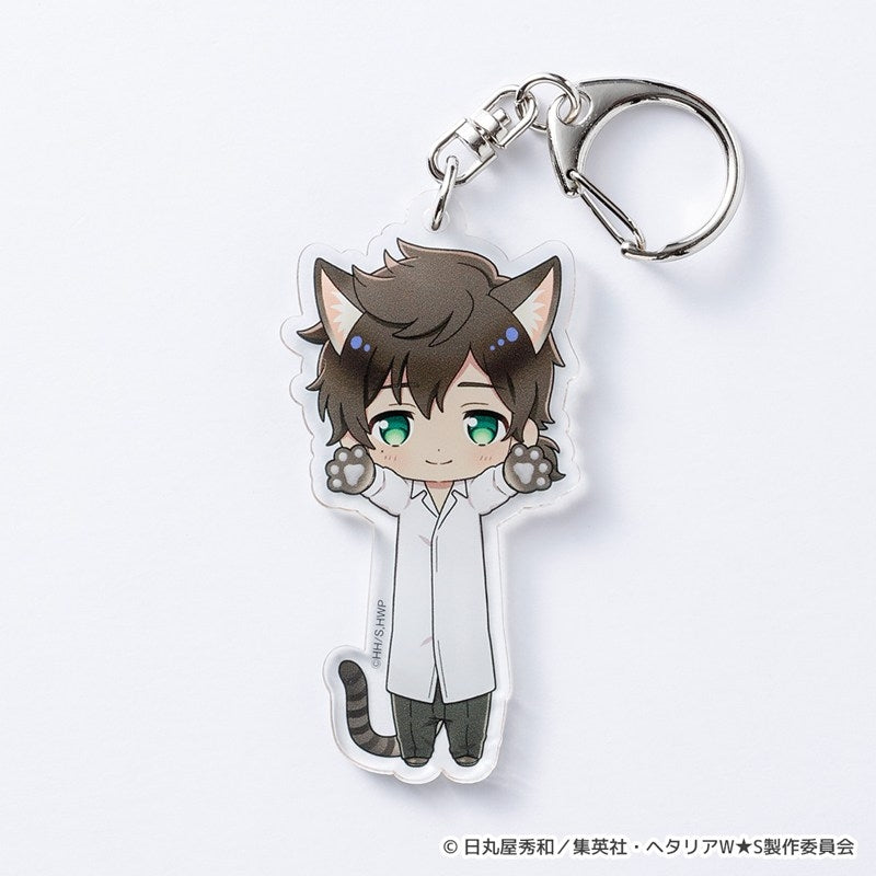 [PREORDER] Hetalia World Stars Stretching Cat Acrylic Keychains