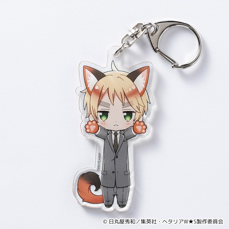 [PREORDER] Hetalia World Stars Stretching Cat Acrylic Keychains