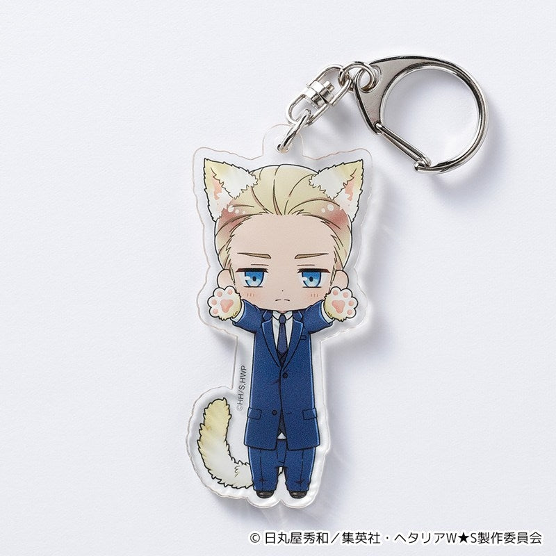 [PREORDER] Hetalia World Stars Stretching Cat Acrylic Keychains