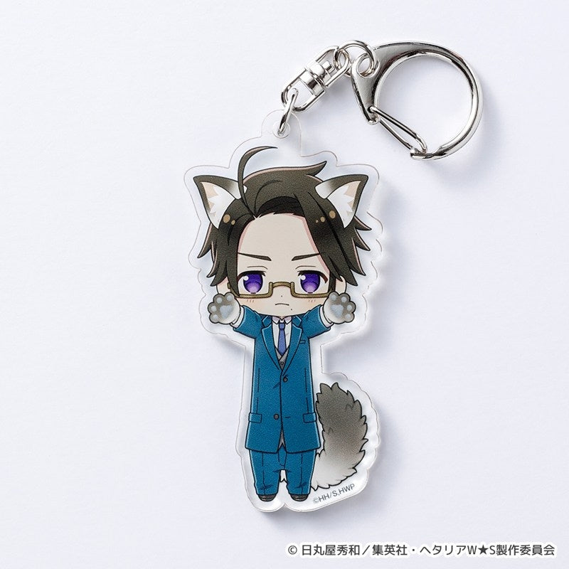 [PREORDER] Hetalia World Stars Stretching Cat Acrylic Keychains