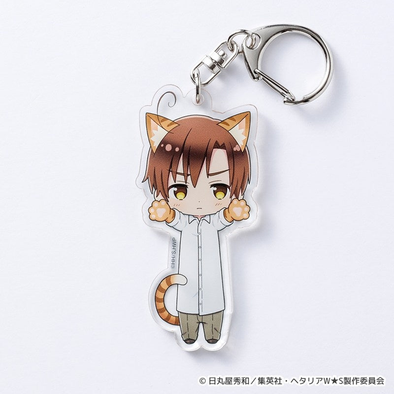 [PREORDER] Hetalia World Stars Stretching Cat Acrylic Keychains