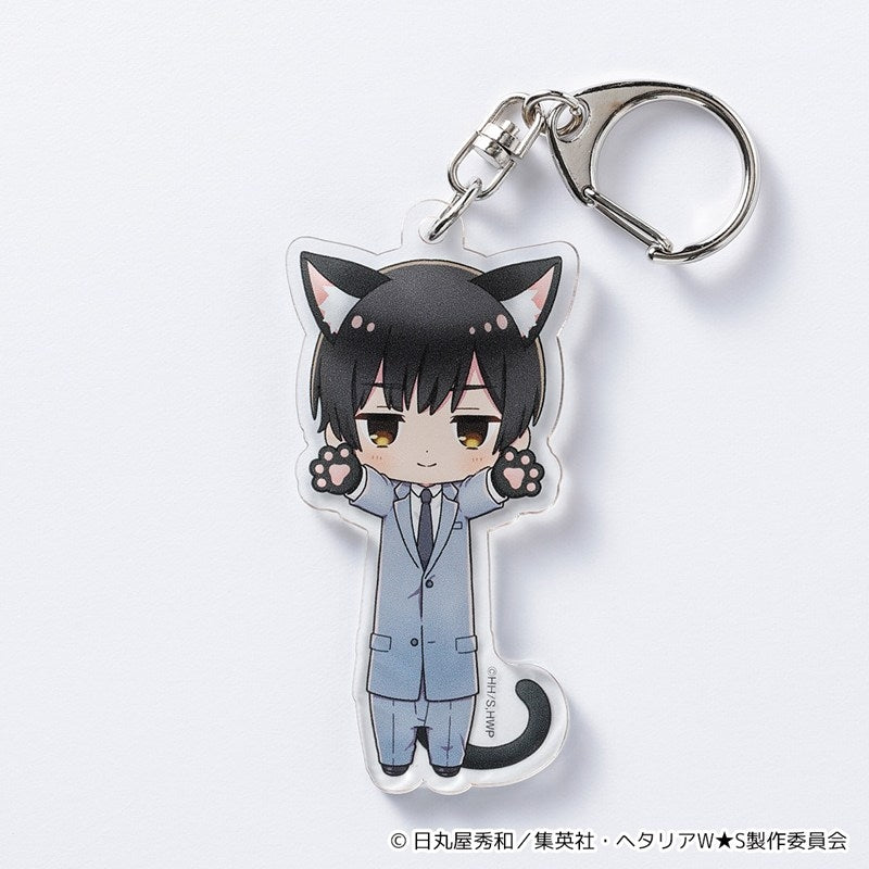 [PREORDER] Hetalia World Stars Stretching Cat Acrylic Keychains