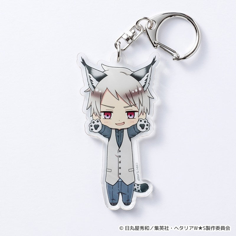 [PREORDER] Hetalia World Stars Stretching Cat Acrylic Keychains