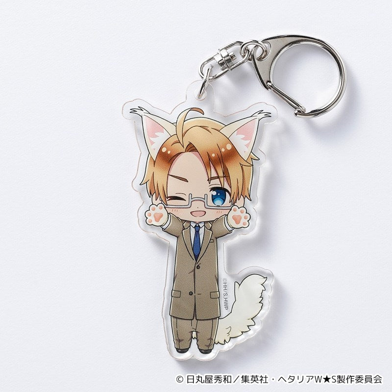 [PREORDER] Hetalia World Stars Stretching Cat Acrylic Keychains