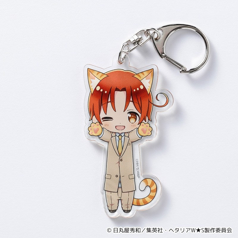 [PREORDER] Hetalia World Stars Stretching Cat Acrylic Keychains