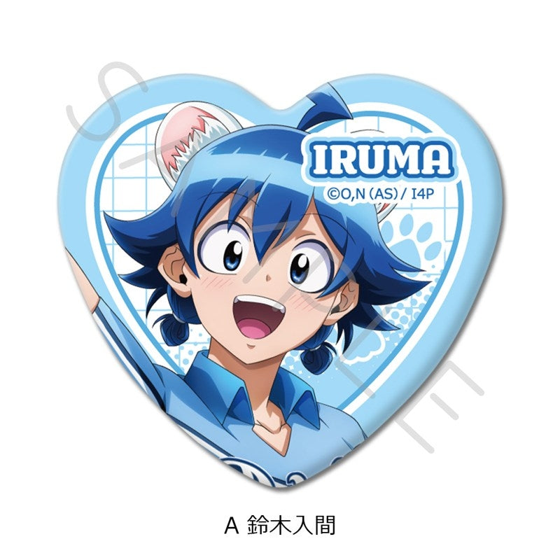 [PREORDER] Welcome to Demon School / Mairimashita Iruma-kun x Saitama Seibu Lions Heart-Shaped Can Badges