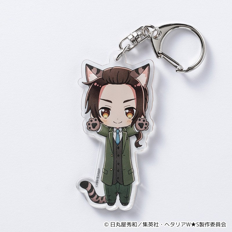 [PREORDER] Hetalia World Stars Stretching Cat Acrylic Keychains