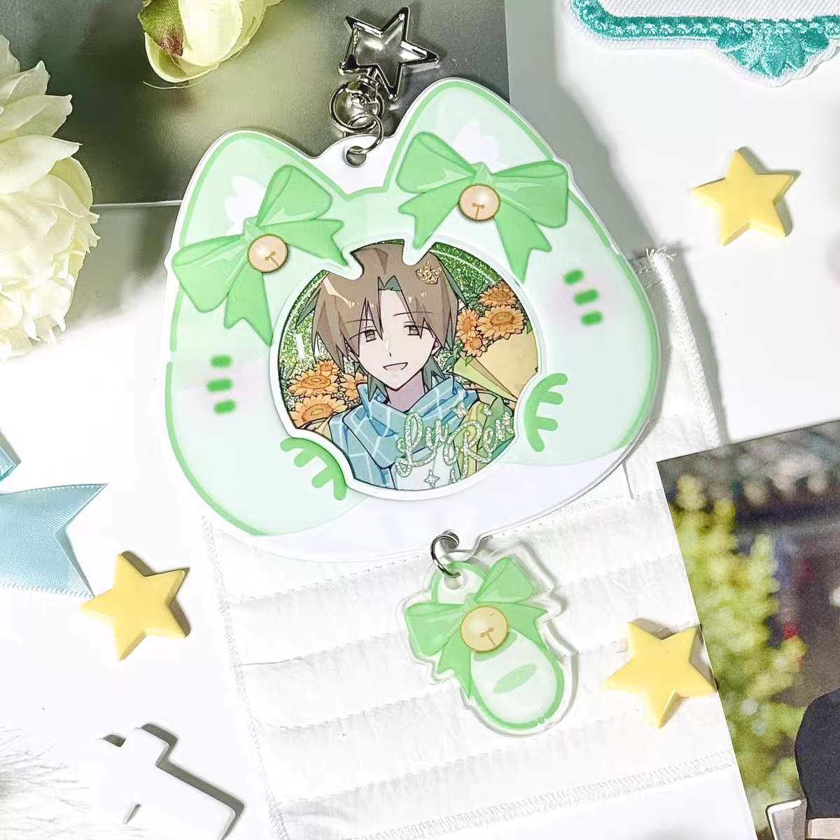 Green PVC Cat Badge Holder (5.8-7.5CM)
