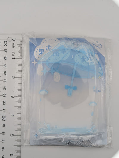 Blue Acrylic Cat Umbrella Photocard Holder Keychain (9.2x6.0CM)