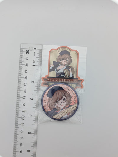 MEIKO Hatsune Miku Glasses x Cafe Kuji Can Badge & Sticker Set
