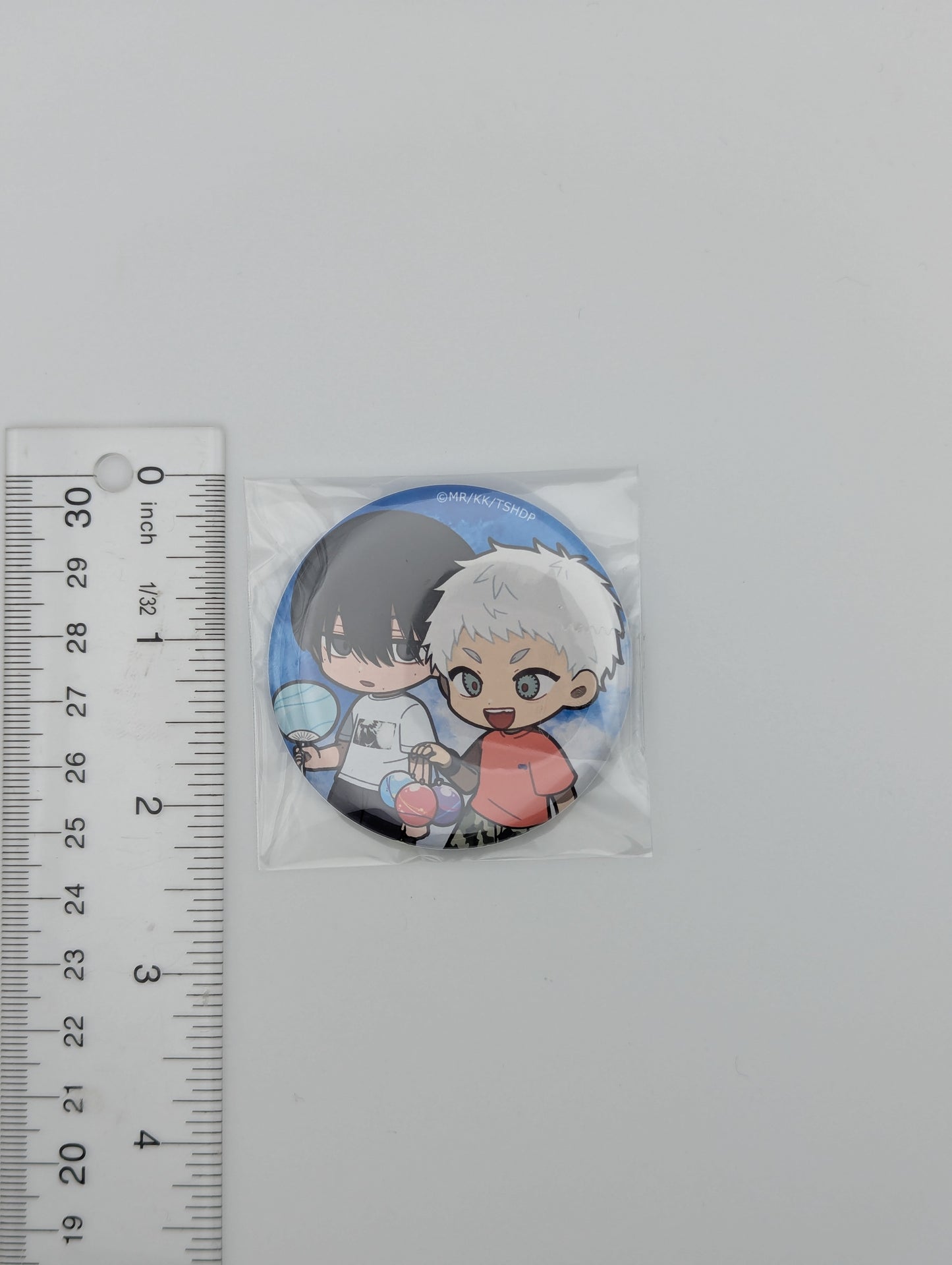 Yoshiki Tsujinaka and Hikaru Indo The Summer Hikaru Died Can Badge