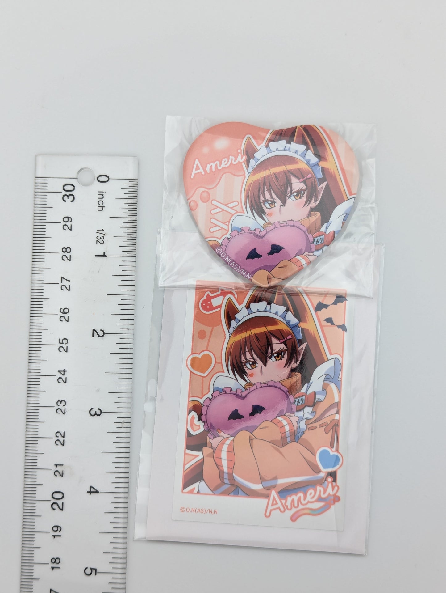 Ameri Azazel Welcome to Demon School Iruma-kun Jersey Maid Heart Badge + Card Set