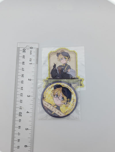 Kagamine Len Hatsune Miku Glasses x Cafe Kuji Can Badge & Sticker Set