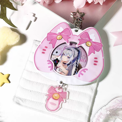 Pink PVC Cat Badge Holder (5.8-7.5CM)